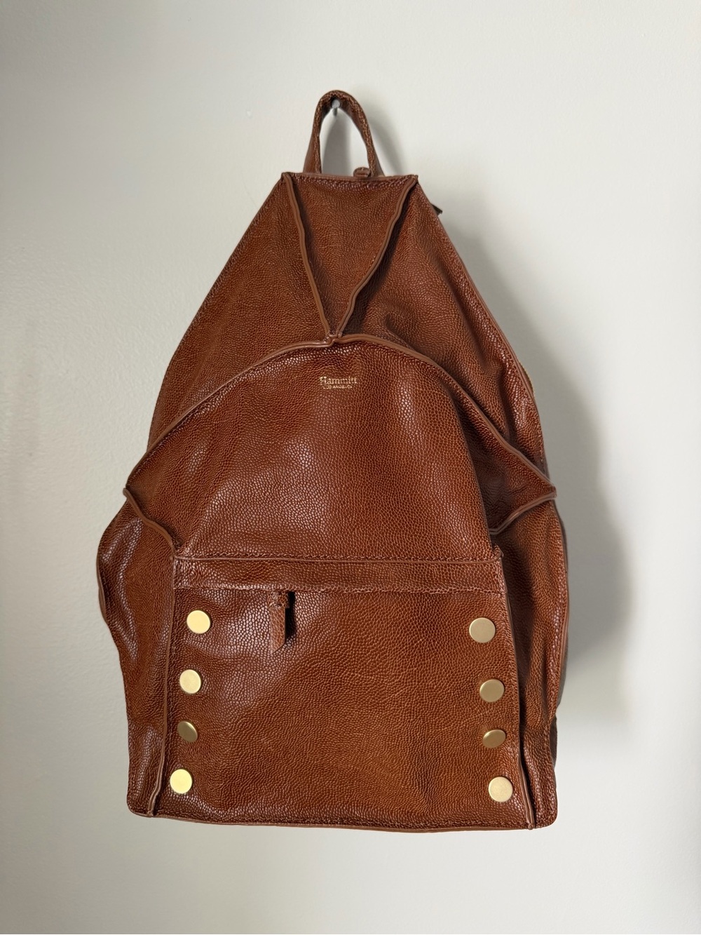 Hammitt Brown Leather Backpack with Gold Hardware